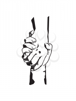 Helping concept. Grasping hand vector illustration. Lending a helping hand partner careness concept.
