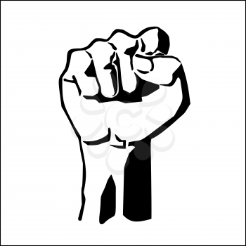 Hand man fist vector illustration. Protest freedom symbol.