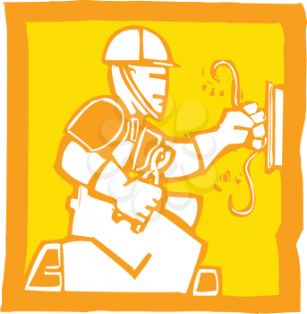 Royalty Free Clipart Image of an Electrician