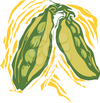 Royalty Free Clipart Image of Peas in a Pod
