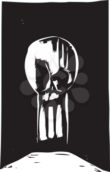 Royalty Free Clipart Image of a Skull Keyhole 