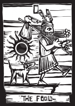 Royalty Free Clipart Image of The Fool Tarot Card