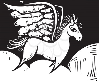 Royalty Free Clipart Image of a Grecian Pegasus 