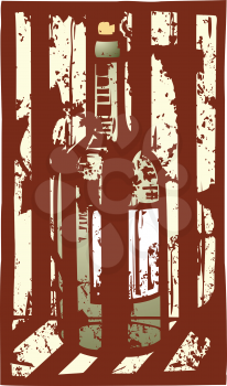 Royalty Free Clipart Image of a Wine Bottle