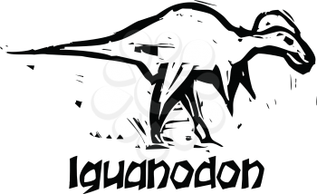 Royalty Free Clipart Image of an Iguanodon Dinosaur