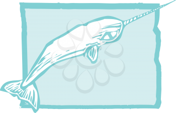 Royalty Free Clipart Image of a Narwhal Whale