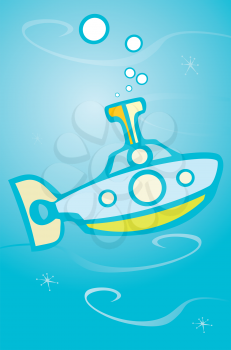 Royalty Free Clipart Image of a Toy Submarine