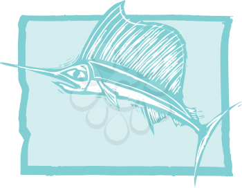 Royalty Free Clipart Image of a Swordfish