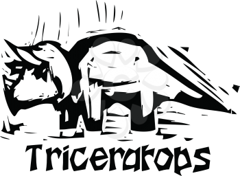 Royalty Free Clipart Image of a Triceratops Dinosaur