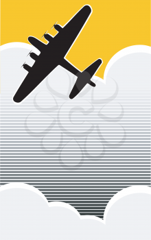 Royalty Free Clipart Image of a Bomber Airplane