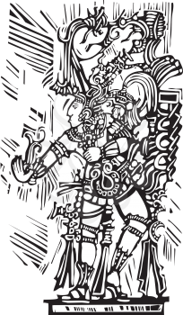 Royalty Free Clipart Image of a Mayan Warrior 