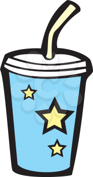 Royalty Free Clipart Image of a Soda With a Straw