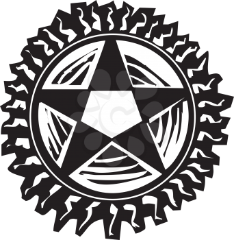Royalty Free Clipart Image of a Pentagram 
