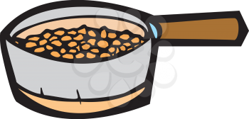 Royalty Free Clipart Image of  a Pot Full of Beans