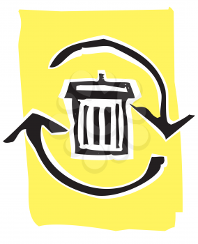 Royalty Free Clipart Image of a Trashcan 