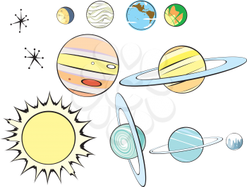 Royalty Free Clipart Image of a
Planets and Stars