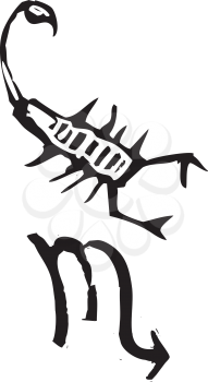 Royalty Free Clipart Image of a Scorpio Zodiac Sign 