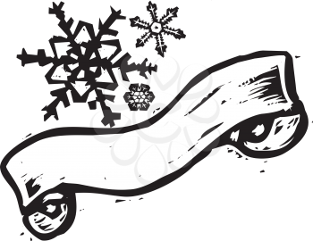 Royalty Free Clipart Image of a Snowflake Banner