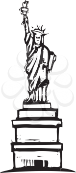 Royalty Free Clipart Image of  the Statue of Liberty 