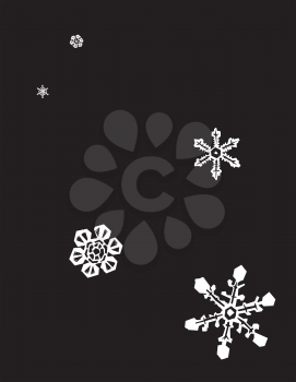 Royalty Free Clipart Image of Snowflakes Falling