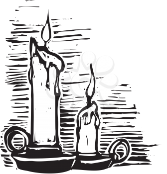 Royalty Free Clipart Image of Candles Burning 