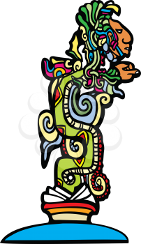 Royalty Free Clipart Image of a Mayan Serpent 