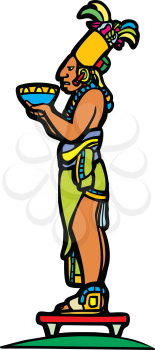 Royalty Free Clipart Image of a Mayan Priest 