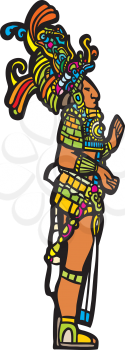 Royalty Free Clipart Image of a Mayan Lord