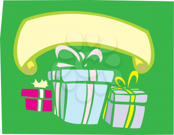 Royalty Free Clipart Image of Birthday Presents
