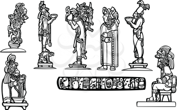 Royalty Free Clipart Image of Mayan Men