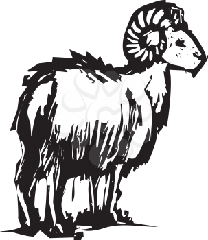 Royalty Free Clipart Image of a Mountain Goat