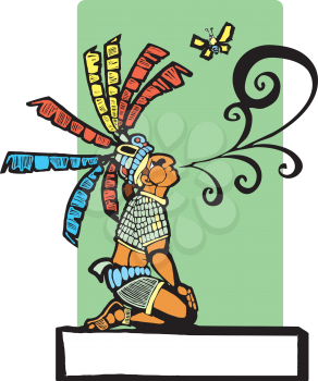 Royalty Free Clipart Image of a Mayan Storyteller 