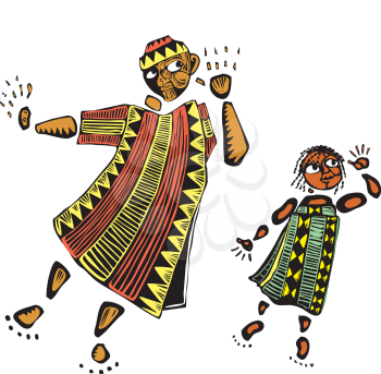 Royalty Free Clipart Image of a Father and Daughter Dancing