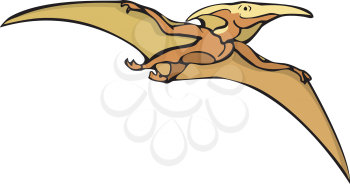 Royalty Free Clipart Image of a Pterodactyl Flying