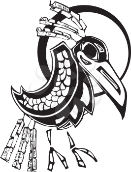 Royalty Free Clipart Image of a Mythical Raven