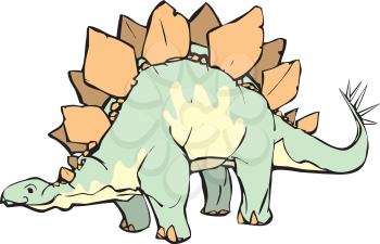 Royalty Free Clipart Image of a Stegosaurus
