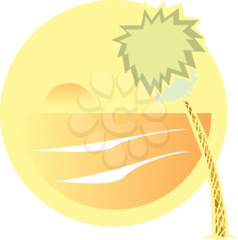Royalty Free Clipart Image of a Beach View
