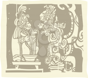 Royalty Free Clipart Image of Mayan Lords