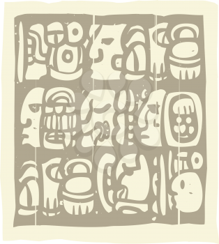 Royalty Free Clipart Image of Mayan Style Hieroglyphs 