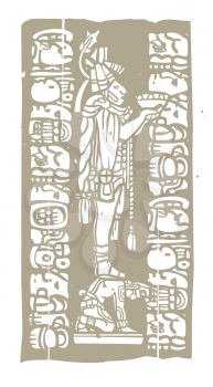 Royalty Free Clipart Image of a Mayan Priest 