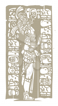 Royalty Free Clipart Image of a Mayan King