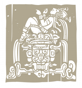 Royalty Free Clipart Image of a Reclining Mayan 