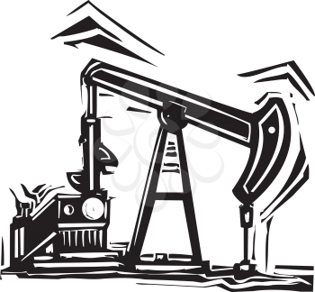 Royalty Free Clipart Image of an Oil Rig Pump