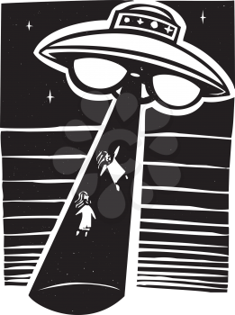 Royalty Free Clipart Image of an Alien Abduction