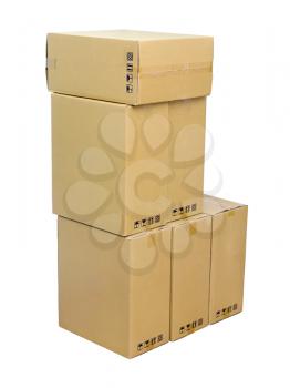 Royalty Free Photo of a Stack of Cardboard Boxes