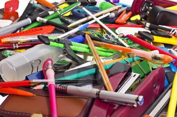 Royalty Free Photo of a Pile of Office Supplies