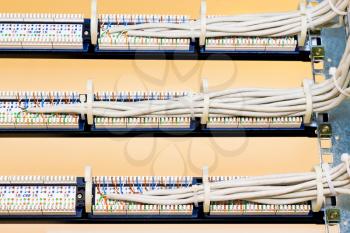 Royalty Free Photo of a Rear View of a Patch Panel 