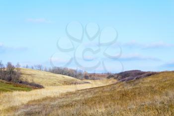 Royalty Free Photo of an Old River Bed Between Hills
