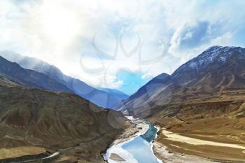 Royalty Free Photo of Zanskar Mountain River in the Himalayas