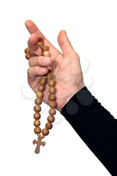 Royalty Free Photo of a Person Holding a Rosary